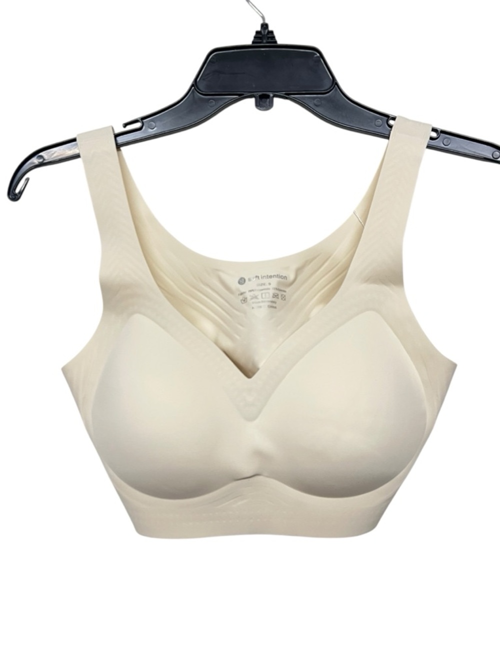 NEW Soft Intentions Seamless V-Neck Comfort Bra in Cream